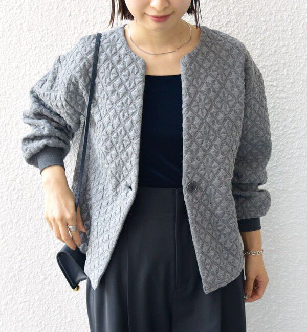 SHIPS for women「【WEB限定】〈手洗い可能〉キルティング ジャカード カーディガン」|カーディガン|