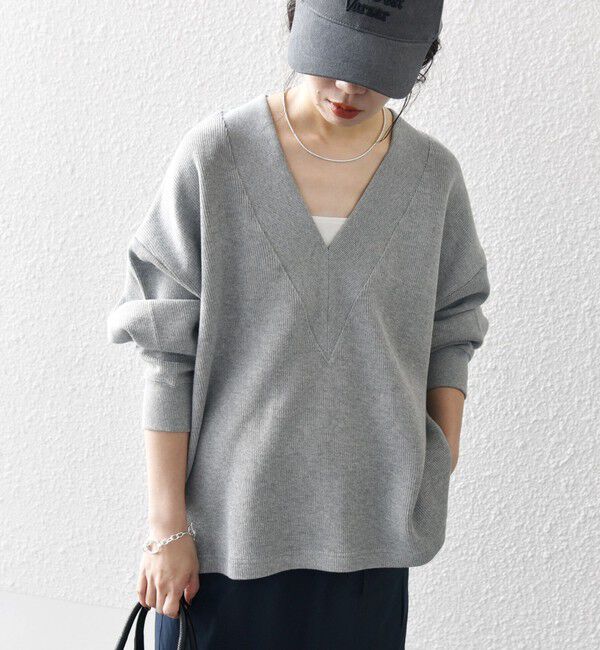 SHIPS any「SHIPS any:〈手洗い可能〉サカリバ 深Vネック ルーズ プルオーバー」|プルオーバー|