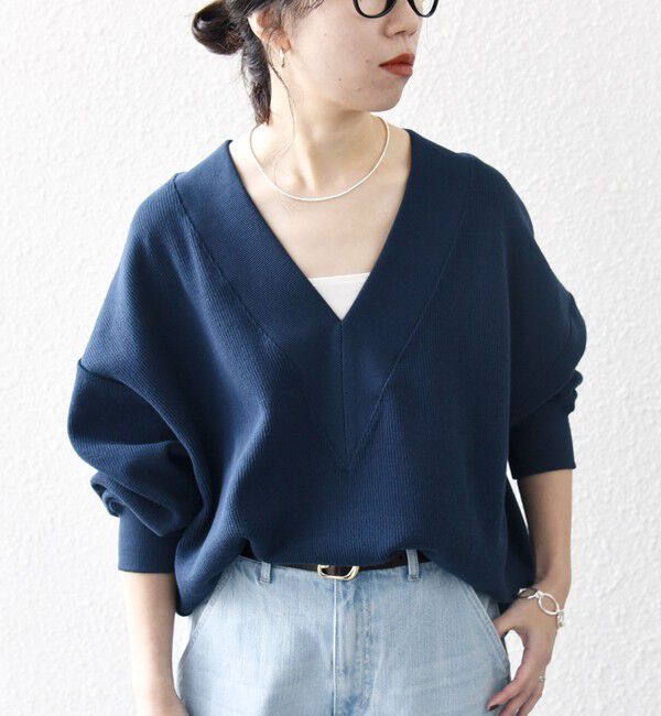 SHIPS any「SHIPS any:〈手洗い可能〉サカリバ 深Vネック ルーズ プルオーバー」|プルオーバー|
