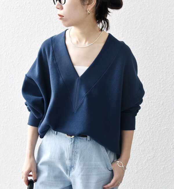 SHIPS any「SHIPS any:〈手洗い可能〉サカリバ 深Vネック ルーズ プルオーバー」|プルオーバー|