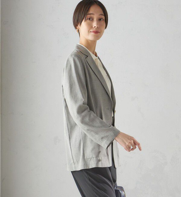 SHIPS for women「〈接触冷感/手洗い可能〉トリアセテート混 シングル 2ボタン ジャケット」|テーラードジャケット|
