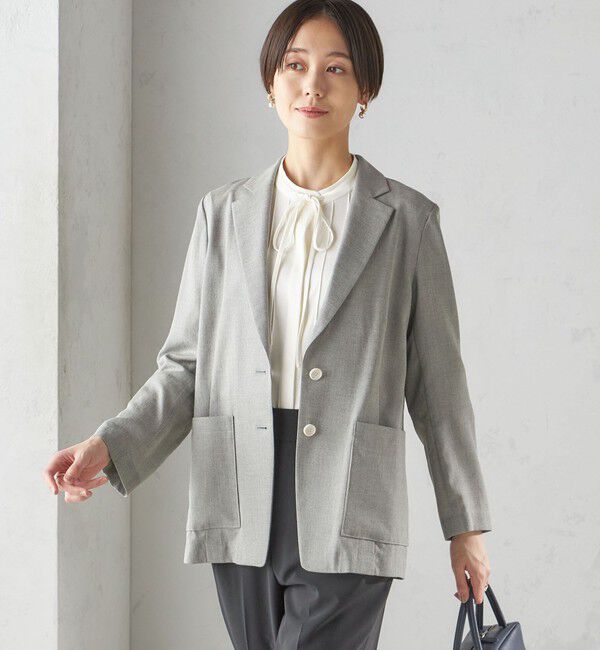 SHIPS for women「〈接触冷感/手洗い可能〉トリアセテート混 シングル 2ボタン ジャケット」|テーラードジャケット|