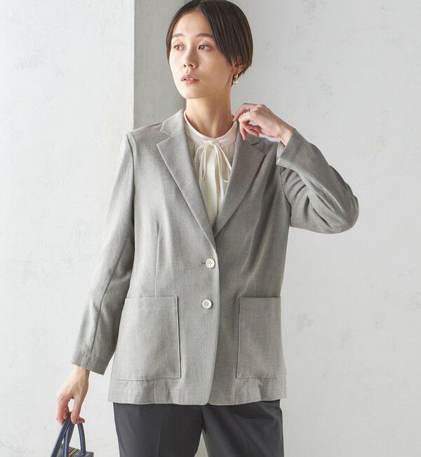 SHIPS for women「〈接触冷感/手洗い可能〉トリアセテート混 シングル 2ボタン ジャケット」|テーラードジャケット|