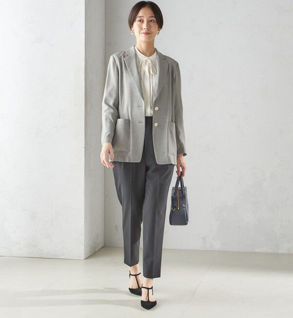SHIPS for women「〈接触冷感/手洗い可能〉トリアセテート混 シングル 2ボタン ジャケット」|テーラードジャケット|