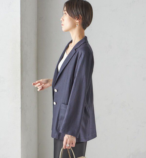 SHIPS for women「〈接触冷感/手洗い可能〉トリアセテート混 シングル 2ボタン ジャケット」|テーラードジャケット|
