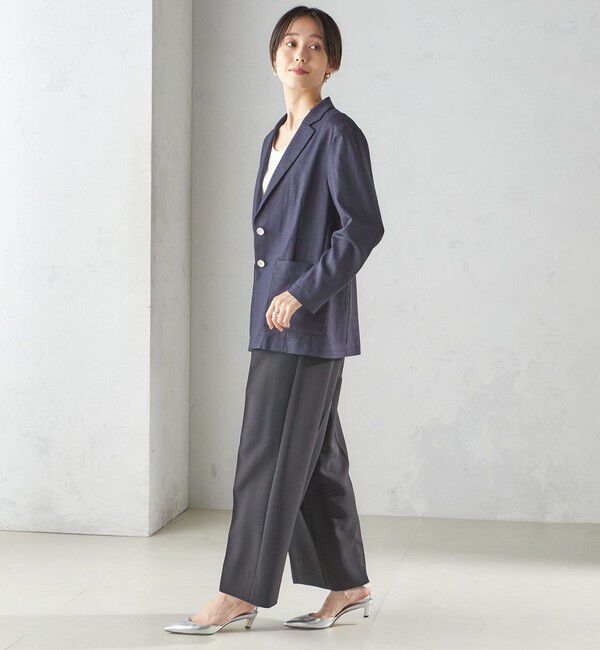 SHIPS for women「〈接触冷感/手洗い可能〉トリアセテート混 シングル 2ボタン ジャケット」|テーラードジャケット|