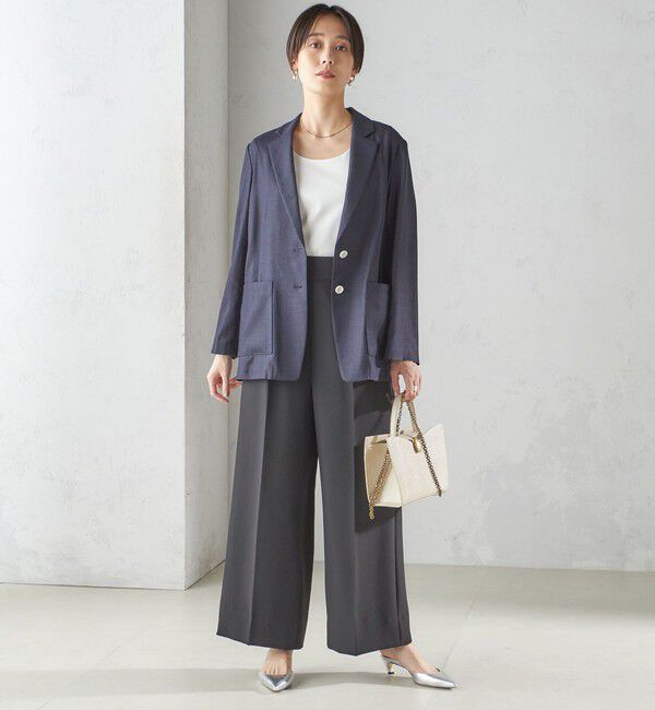 SHIPS for women「〈接触冷感/手洗い可能〉トリアセテート混 シングル 2ボタン ジャケット」|テーラードジャケット|