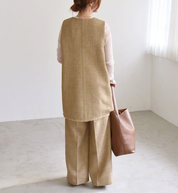 quaranciel「quaranciel: バスケット Aライン フリンジ ベスト」|ベスト・ジレ|