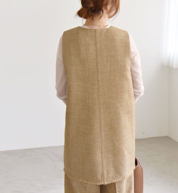 quaranciel「quaranciel: バスケット Aライン フリンジ ベスト」|ベスト・ジレ|