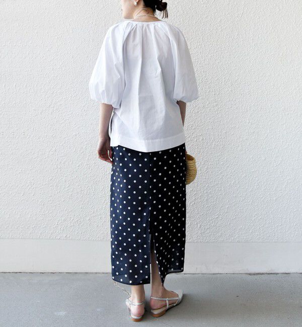 SHIPS for women「〈手洗い可能〉ウエスト ゴム シアー ドット タイト スカート」|スカート|