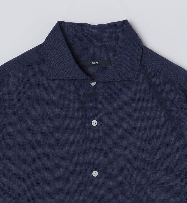 SHIPS「SHIPS: アイスコットン からみ織り セミワイドカラー シャツ」|シャツ・ブラウス|