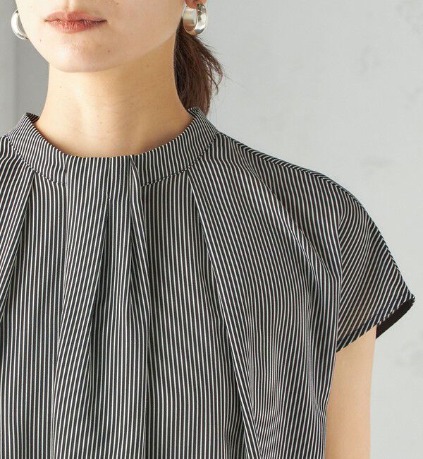 SHIPS for women「〈手洗い可能〉タック タイ フレンチ スリーブ ブラウス」|シャツ・ブラウス|