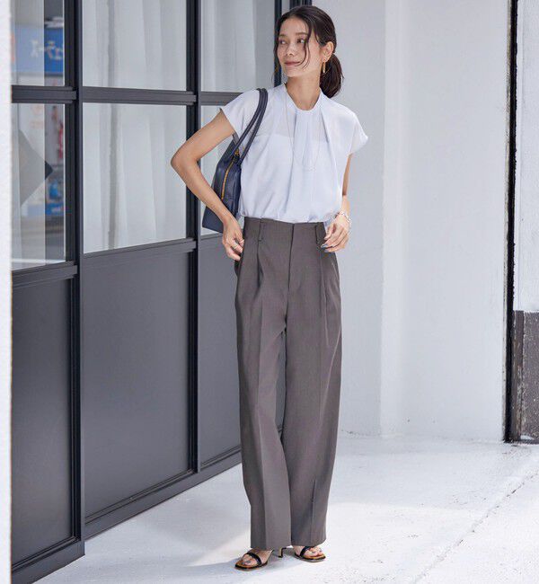 SHIPS for women「〈手洗い可能〉タック タイ フレンチ スリーブ ブラウス」|シャツ・ブラウス|