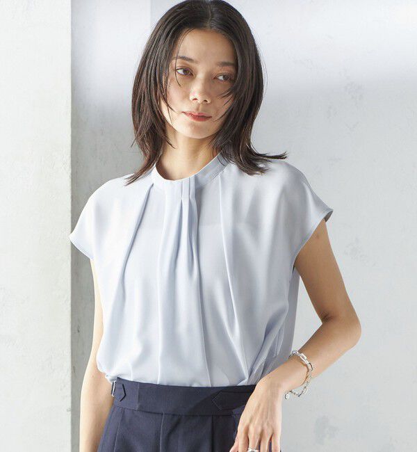 SHIPS for women「〈手洗い可能〉タック タイ フレンチ スリーブ ブラウス」|シャツ・ブラウス|
