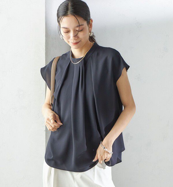 SHIPS for women「〈手洗い可能〉タック タイ フレンチ スリーブ ブラウス」|シャツ・ブラウス|