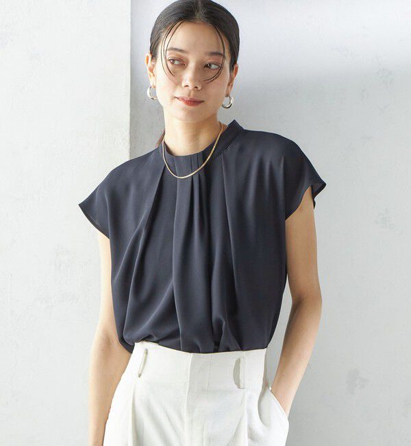 SHIPS for women「〈手洗い可能〉タック タイ フレンチ スリーブ ブラウス」|シャツ・ブラウス|