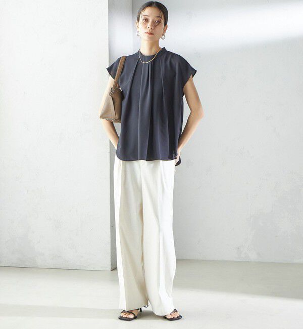 SHIPS for women「〈手洗い可能〉タック タイ フレンチ スリーブ ブラウス」|シャツ・ブラウス|