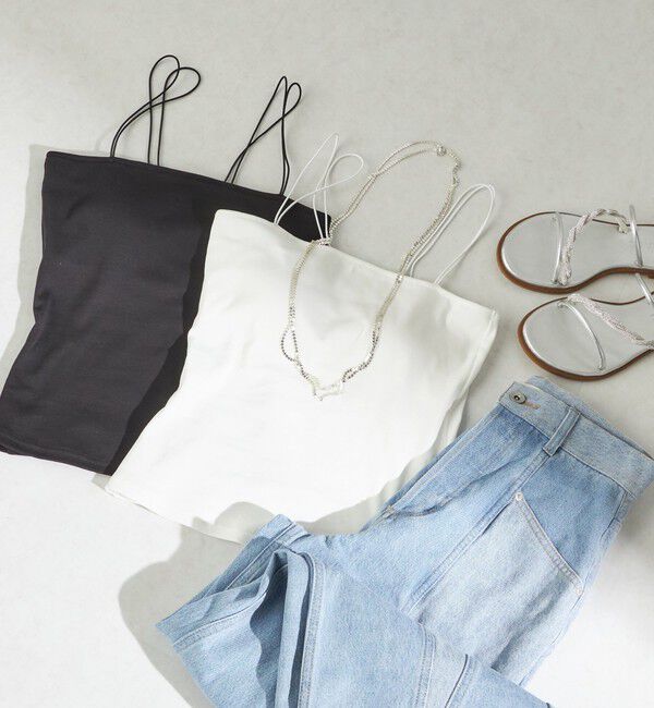 SHIPS for women「〈接触冷感〉ベア フライス カップ付 2ストラップ キャミ」|キャミソール|オフホワイト