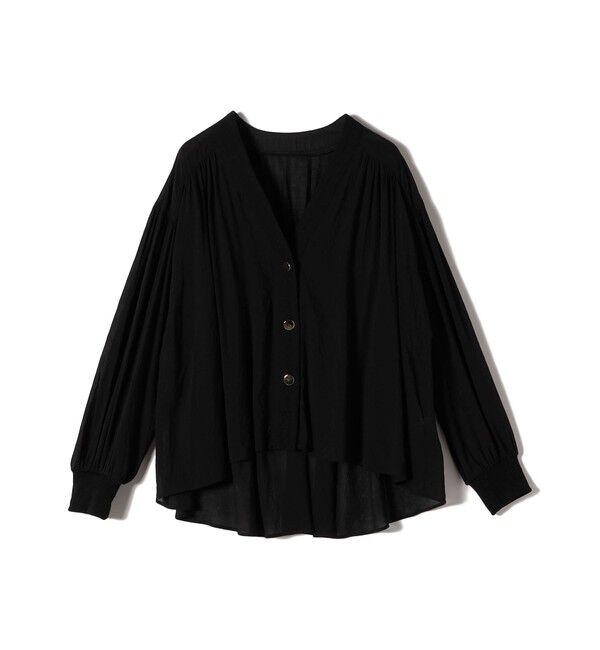 SHIPS for women「【WEB限定】〈手洗い可能〉シアー Vネック フレア シャツ カーディガン」|カーディガン|