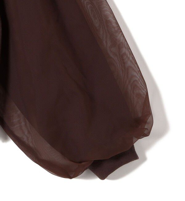 SHIPS for women「《一部追加予約》【WEB限定】〈手洗い可能〉シアー コンビ 裾 ドロスト プルオーバー」|プルオーバー|