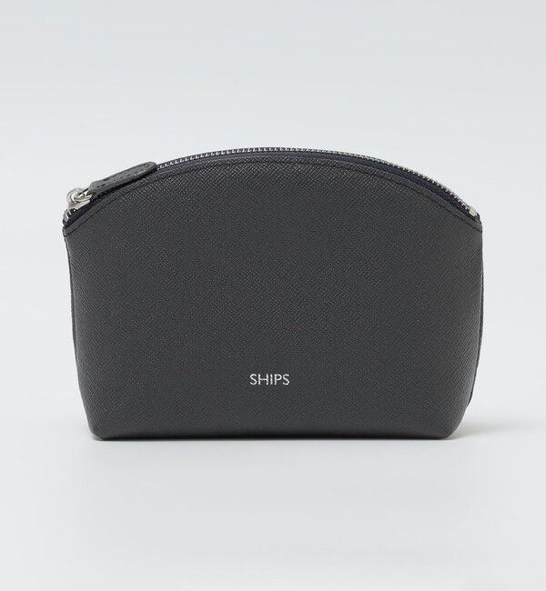 SHIPS「【WEB限定】SHIPS:【SAFFIANO LEATHER】ラウンド ジップ ポーチ」|ポーチ|