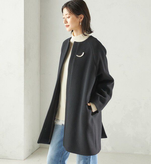 SHIPS for women「Pure SUPER100 ノーカラー コート」|ノーカラーコート|