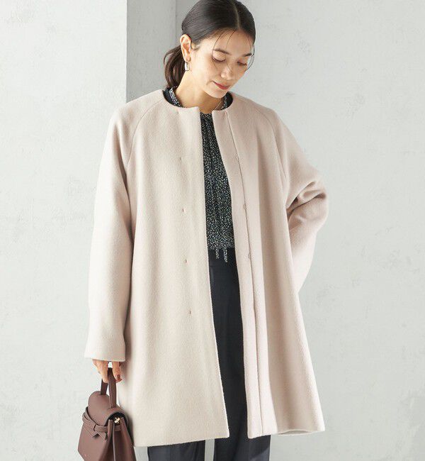 SHIPS for women「Pure SUPER100 ノーカラー コート」|ノーカラーコート|