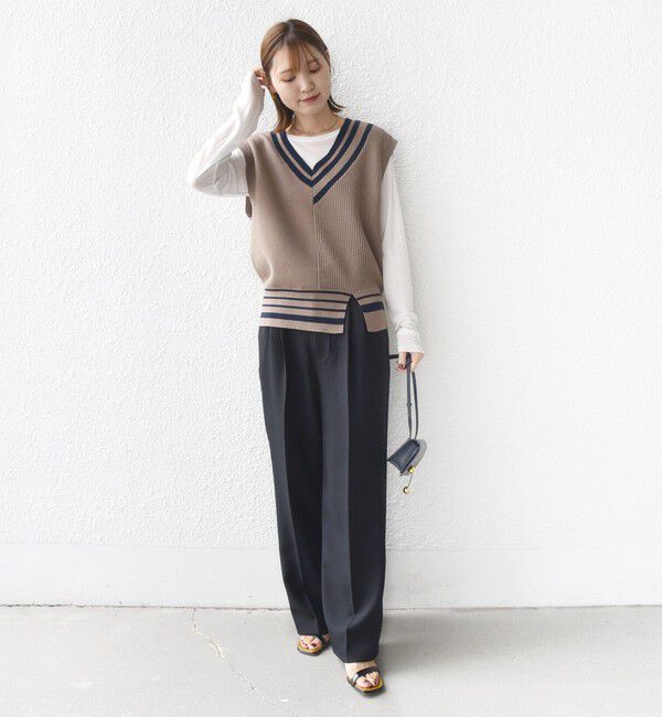 SHIPS for women「【WEB限定】〈手洗い可能〉チルデン ニット ベスト」|ベスト・ジレ|