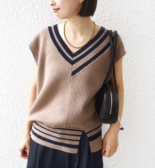 SHIPS for women「【WEB限定】〈手洗い可能〉チルデン ニット ベスト」|ベスト・ジレ|