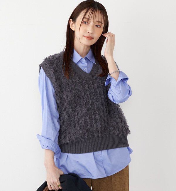 SHIPS Colors 「SHIPS Colors:〈手洗い可能〉フリンジ ベスト」|ベスト・ジレ|