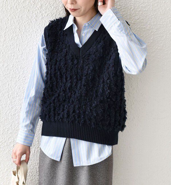 SHIPS Colors 「SHIPS Colors:〈手洗い可能〉フリンジ ベスト」|ベスト・ジレ|