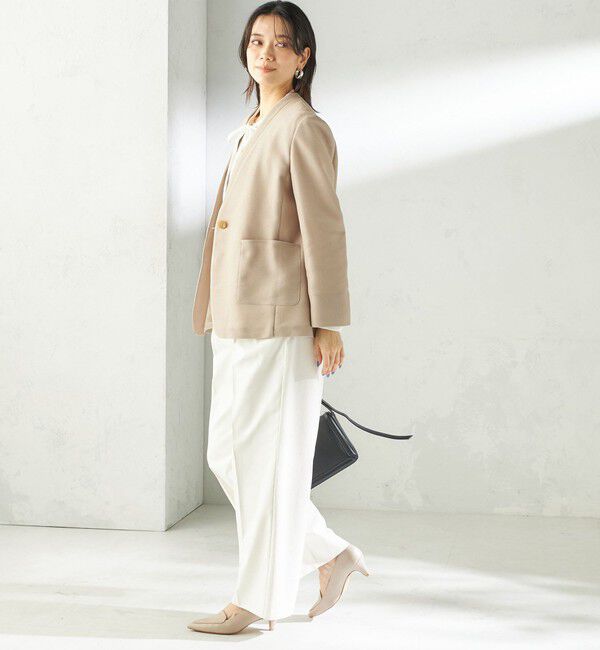 SHIPS for women「〈UVカット・吸水速乾・手洗い可能〉綿麻混 オックス 2タック ストレート パンツ」|その他|