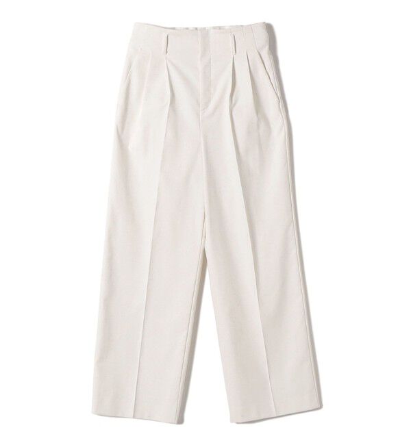 SHIPS for women「〈UVカット・吸水速乾・手洗い可能〉綿麻混 オックス 2タック ストレート パンツ」|その他|