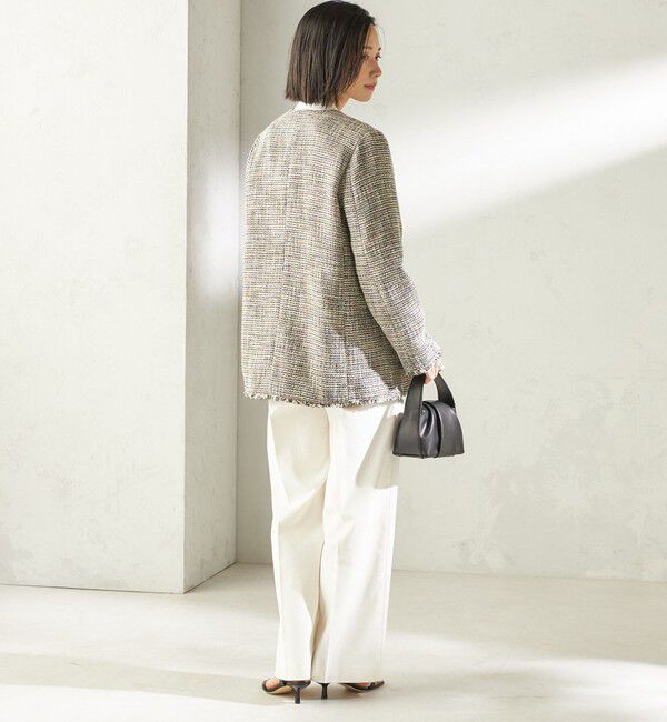 SHIPS for women「〈UVカット・吸水速乾・手洗い可能〉綿麻混 オックス 2タック ストレート パンツ」|その他|