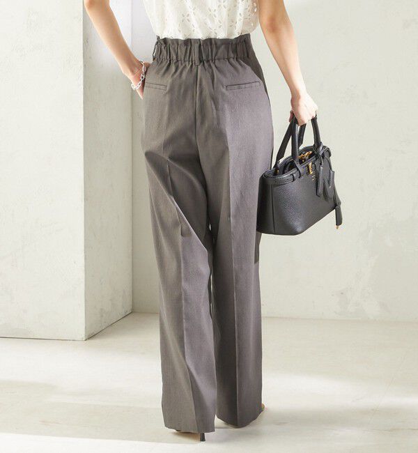 SHIPS for women「〈UVカット・吸水速乾・手洗い可能〉綿麻混 オックス 2タック ストレート パンツ」|その他|