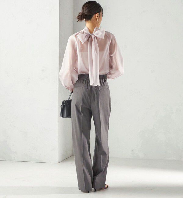 SHIPS for women「〈UVカット・吸水速乾・手洗い可能〉綿麻混 オックス 2タック ストレート パンツ」|その他|