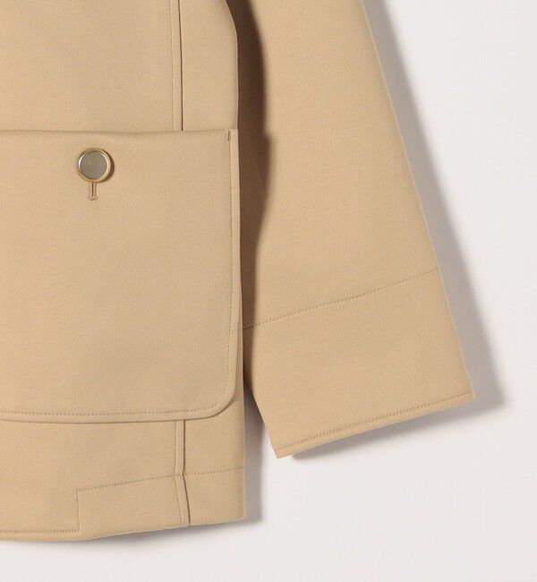 quaranciel「quaranciel:〈手洗い可能〉ジャージー ゴールドボタン クルーネック ジャケット」|ノーカラージャケット|