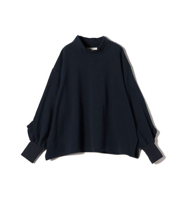 SHIPS for women「【WEB限定】〈手洗い可能〉モックネック 袖 フリル デザイン ミニ 裏毛 プルオーバー」|Tシャツ・カットソー|