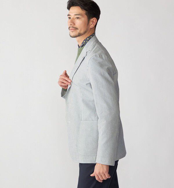 SHIPS「TAGLIATORE: ライト シアサッカー ストライプ ジャケット」|テーラードジャケット|