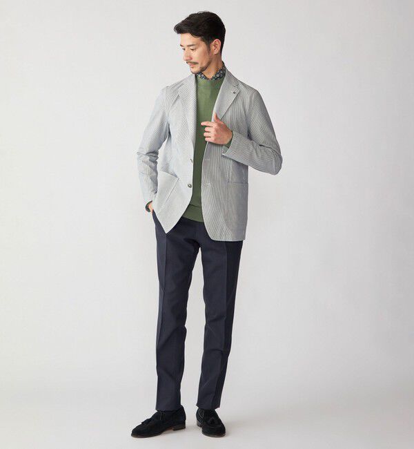 SHIPS「TAGLIATORE: ライト シアサッカー ストライプ ジャケット」|テーラードジャケット|