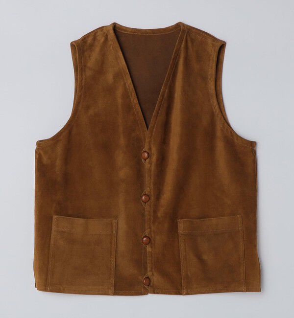 SHIPS「【SHIPS別注】CINQUANTA: スエード チマヨ ベスト」|ベスト・ジレ|キャメル