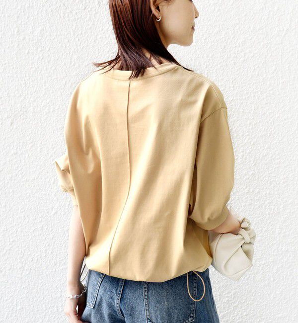 SHIPS for women「【WEB限定】〈接触冷感 / 汗染み防止加工〉オーガニック コットン 裾 ドロスト トップス」|Tシャツ・カットソー|