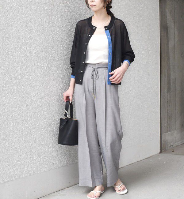 SHIPS Colors 「《予約》SHIPS Colors:〈手洗い可能〉シアー ドットボタン 配色 ニット カーディガン◆」|カーディガン|