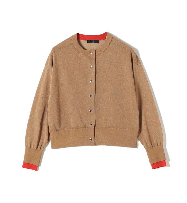 SHIPS Colors 「《予約》SHIPS Colors:〈手洗い可能〉シアー ドットボタン 配色 ニット カーディガン◆」|カーディガン|