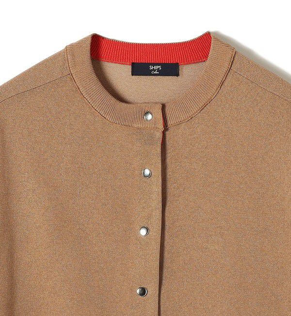 SHIPS Colors 「《予約》SHIPS Colors:〈手洗い可能〉シアー ドットボタン 配色 ニット カーディガン◆」|カーディガン|