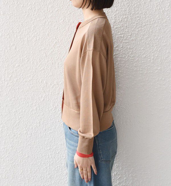 SHIPS Colors 「《予約》SHIPS Colors:〈手洗い可能〉シアー ドットボタン 配色 ニット カーディガン◆」|カーディガン|