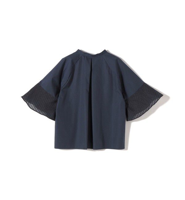 SHIPS for women「《予約》〈手洗い可能〉シアー ボーダー フレア スリーブ 半袖 ブラウス」|シャツ・ブラウス|