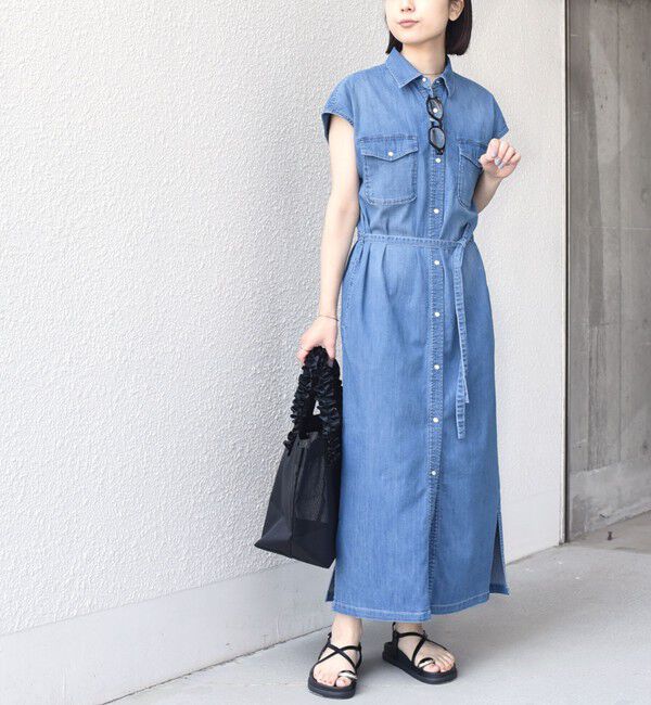 SHIPS Colors 「《予約》SHIPS Colors:〈洗濯機可能〉ファンクション デニム シャツ ワンピース◆」|ワンピース|
