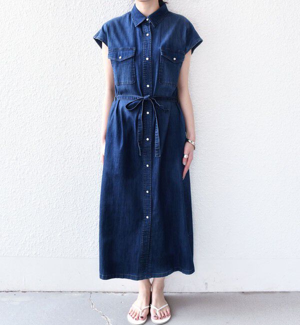 SHIPS Colors 「《予約》SHIPS Colors:〈洗濯機可能〉ファンクション デニム シャツ ワンピース◆」|ワンピース|
