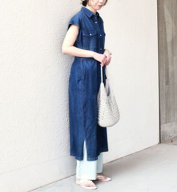 SHIPS Colors 「《予約》SHIPS Colors:〈洗濯機可能〉ファンクション デニム シャツ ワンピース◆」|ワンピース|
